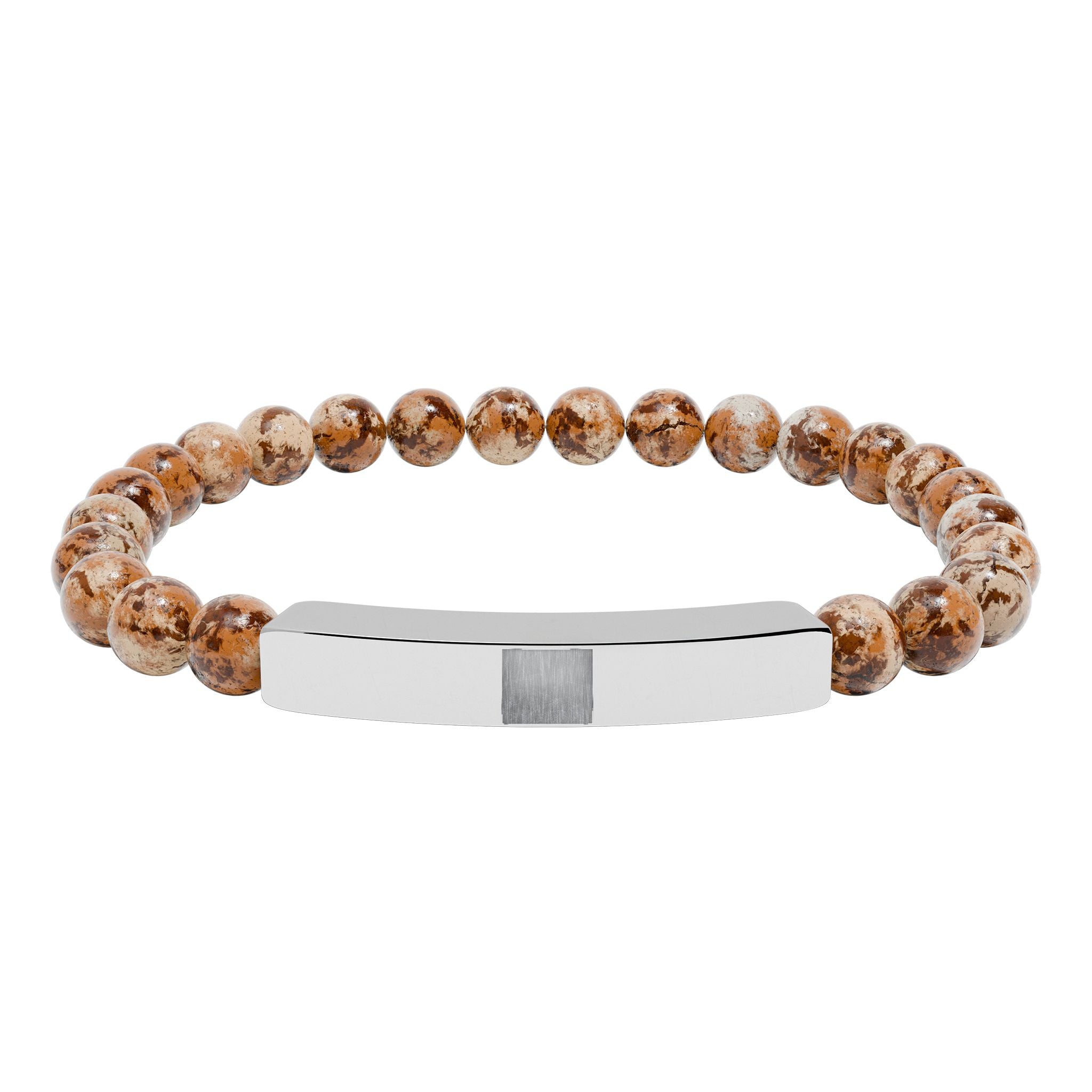 Natural Stone Stretch Bar Bracelet (Engraving)