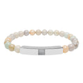 Natural Stone Stretch Bar Bracelet (Engraving)