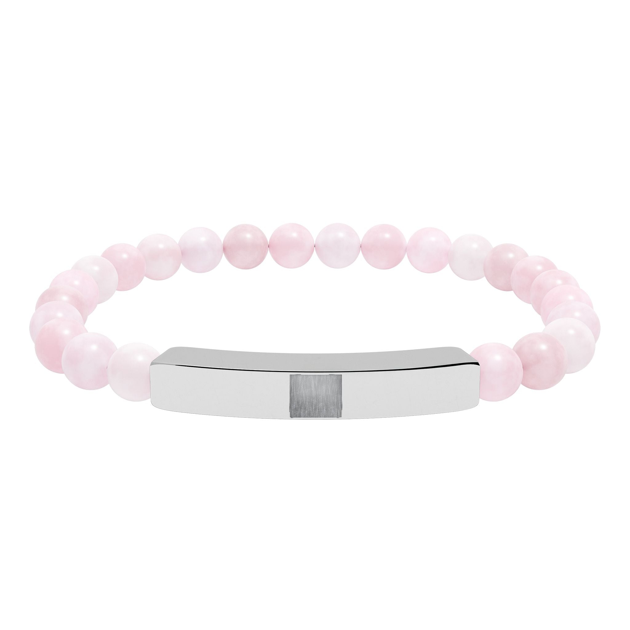 Natural Stone Stretch Bar Bracelet (Engraving)